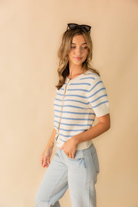 Thea Stripe SS Cardigan