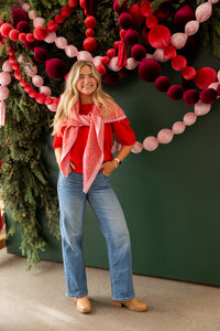 Ziggy Triangle Scarf, Red