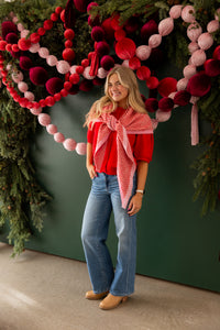 Ziggy Triangle Scarf, Red