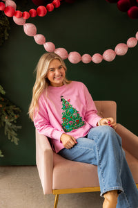 Christmas Tree Lady Relaxed Sweatshirt