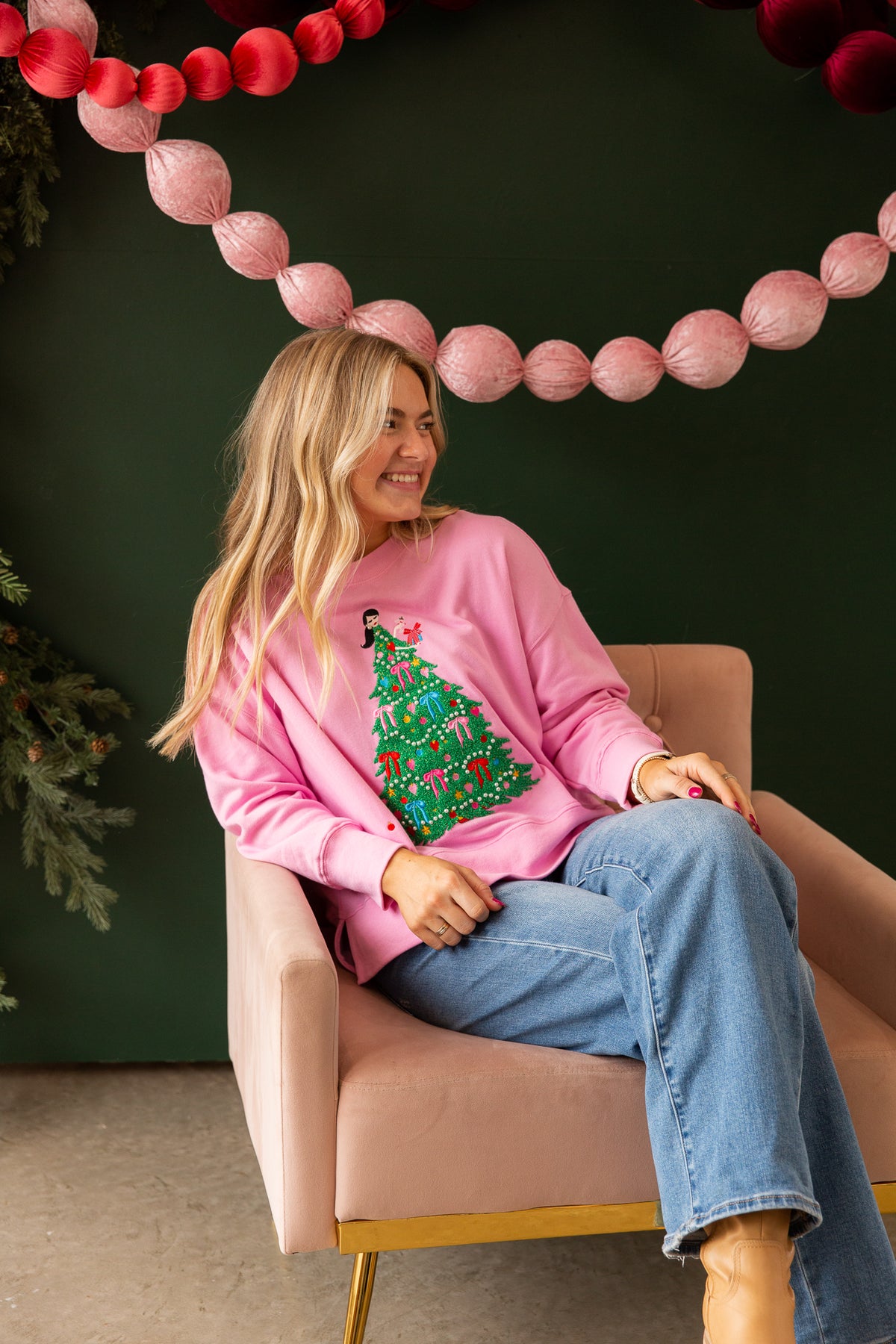 Christmas Tree Lady Relaxed Sweatshirt