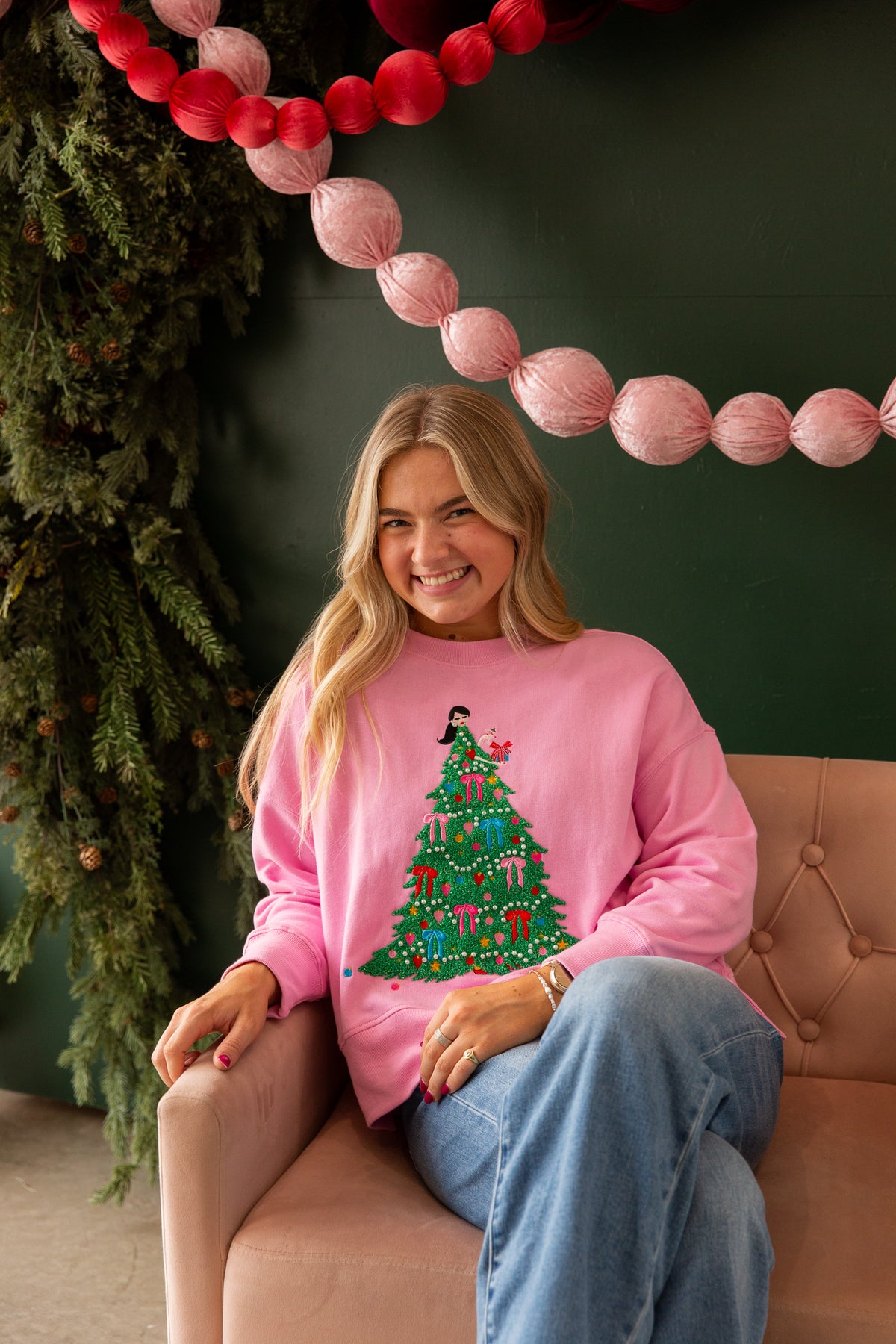 Christmas Tree Lady Relaxed Sweatshirt