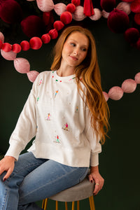 Skiers w/ Pearls Relaxed Sweatshirt