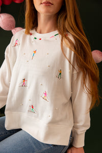 Skiers w/ Pearls Relaxed Sweatshirt