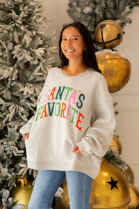 Santa's Favorite Embroidered Sweatshirt