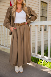 Village Belted Midi Skirt