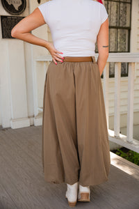 Village Belted Midi Skirt