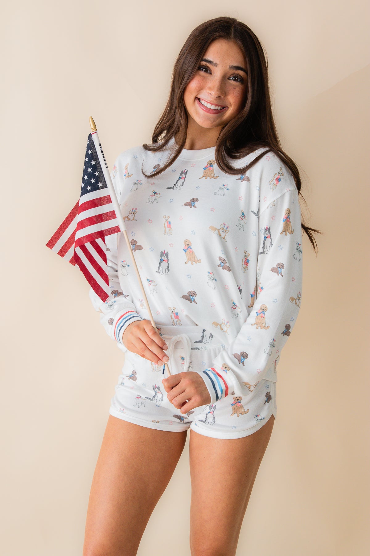 L/S Red White & Woof
