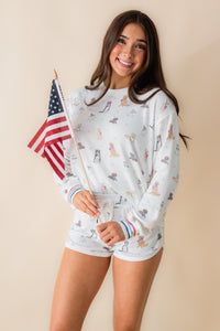 L/S Red White & Woof