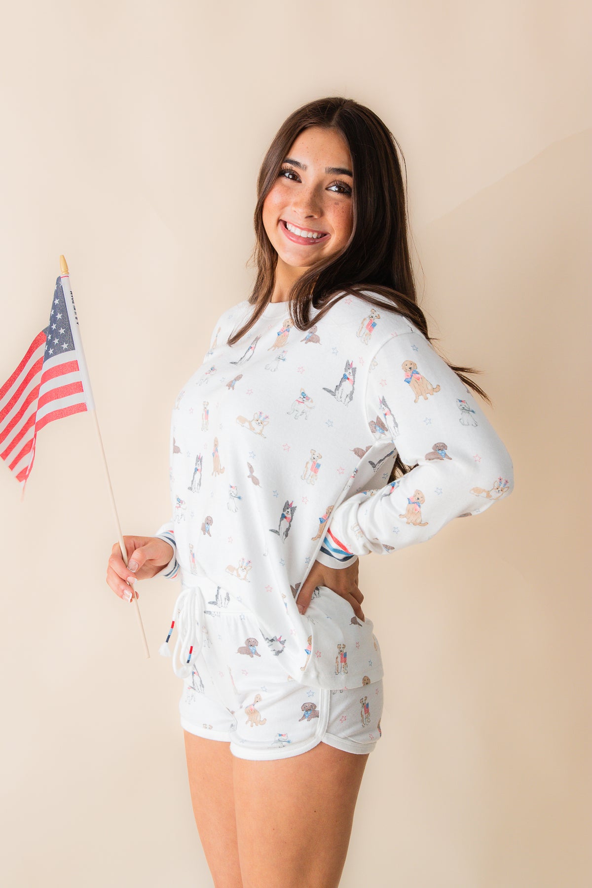 L/S Red White & Woof