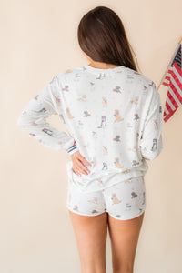 L/S Red White & Woof