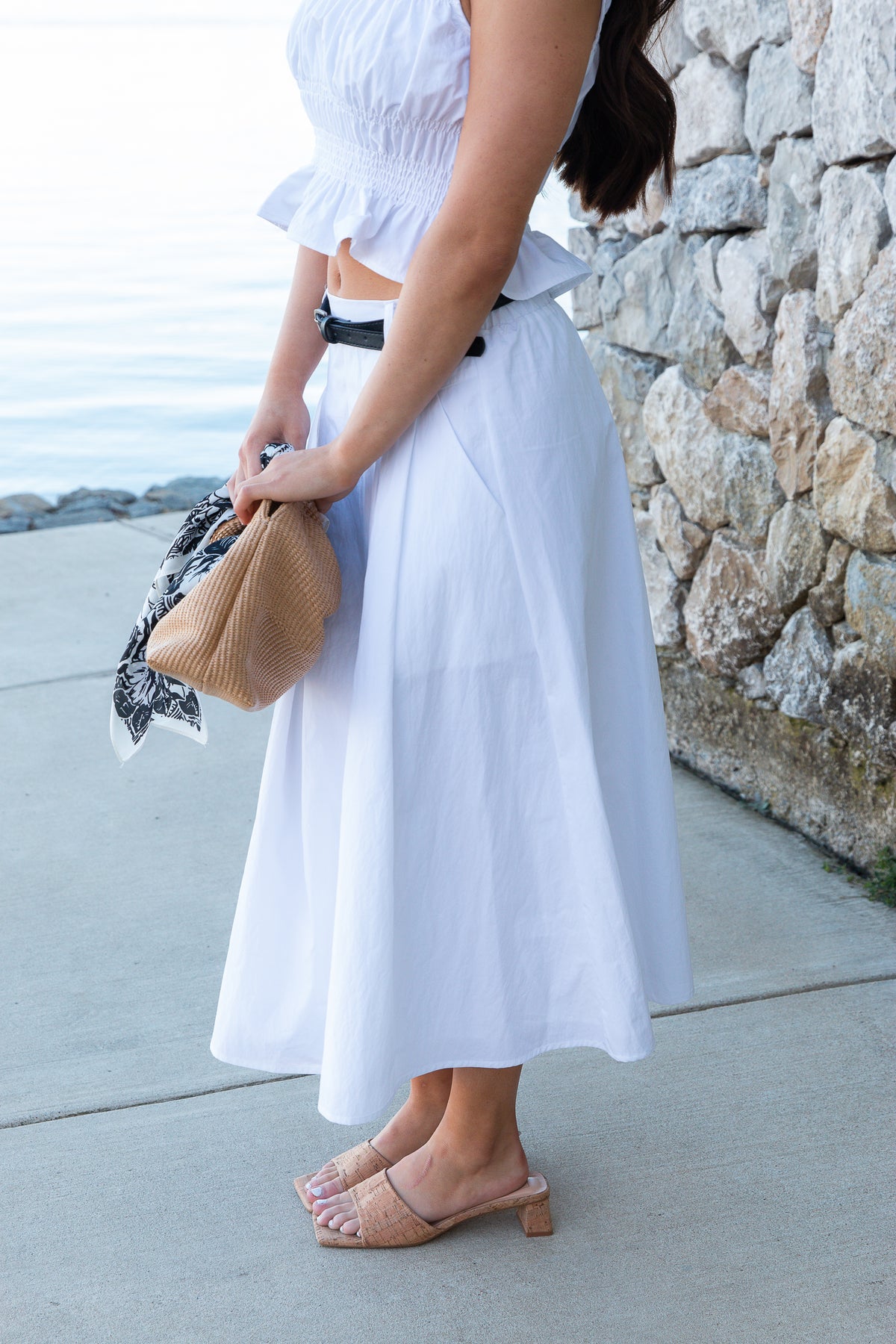 Central Park Midi Skirt W/ Belt