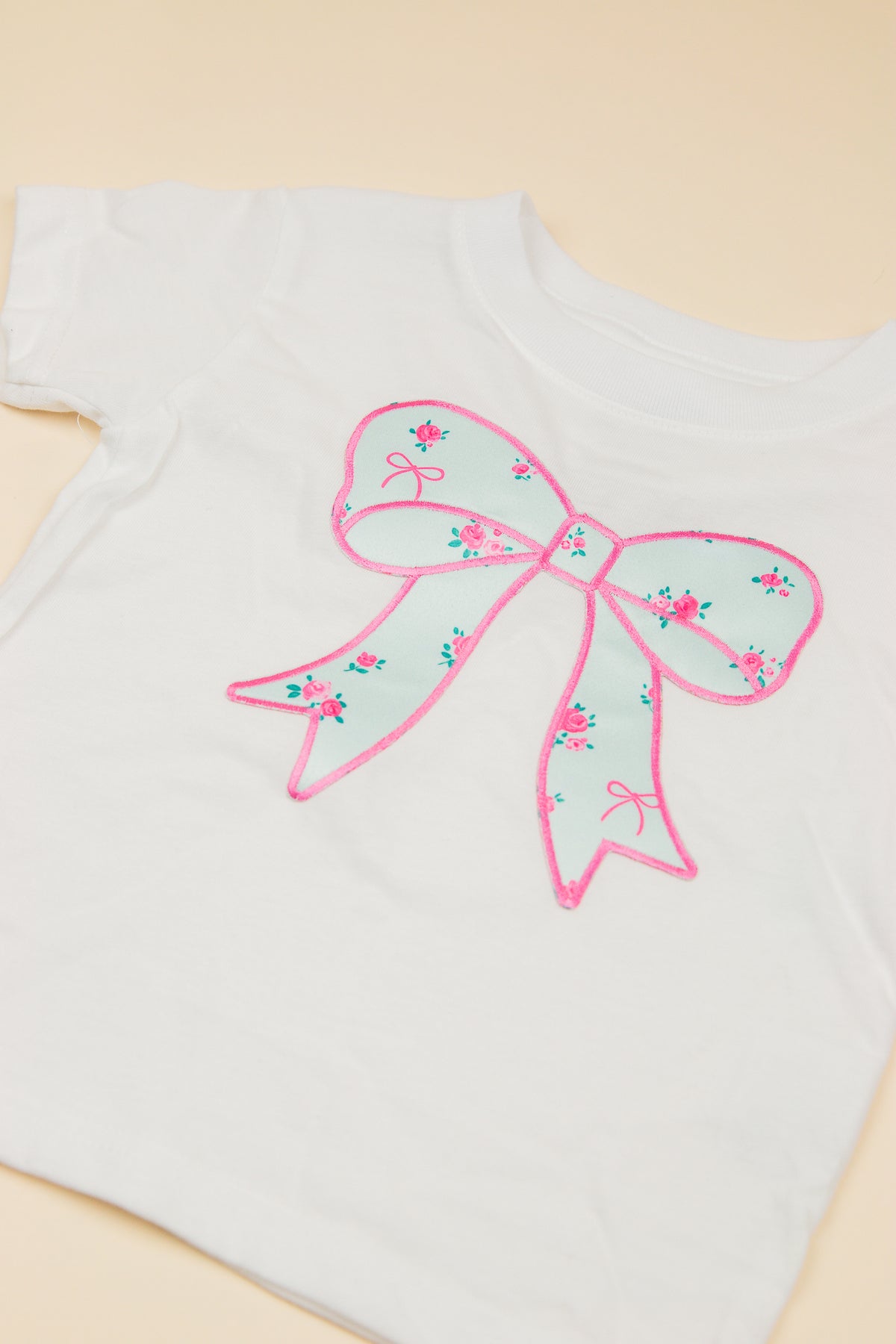 Sky Blue Floral Bow  SS T-Shirt