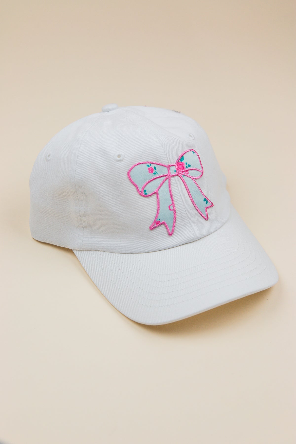 Sky Blue Floral Bow Baseball Hat