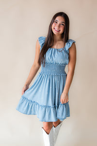 Raleigh Star Print Tencel Mini Dress