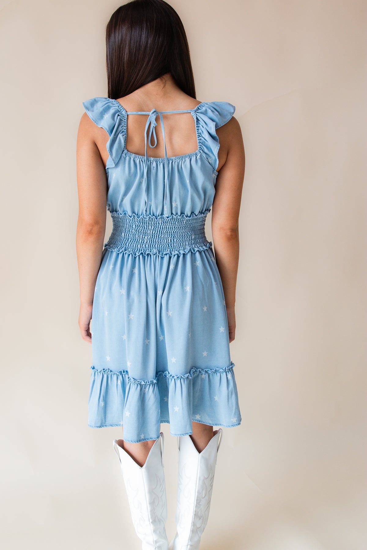 Raleigh Star Print Tencel Mini Dress