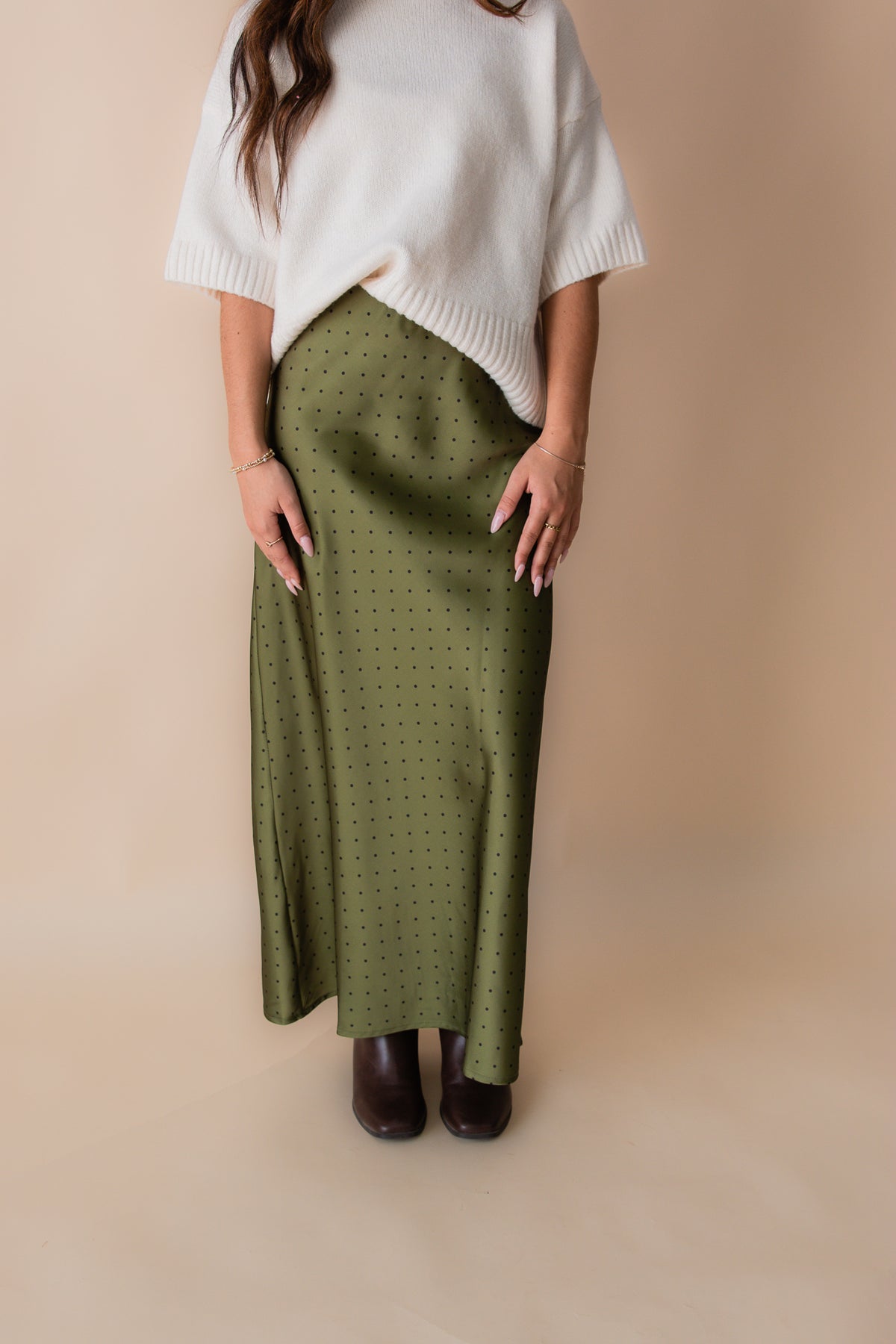 On the Dot Satin Skirt