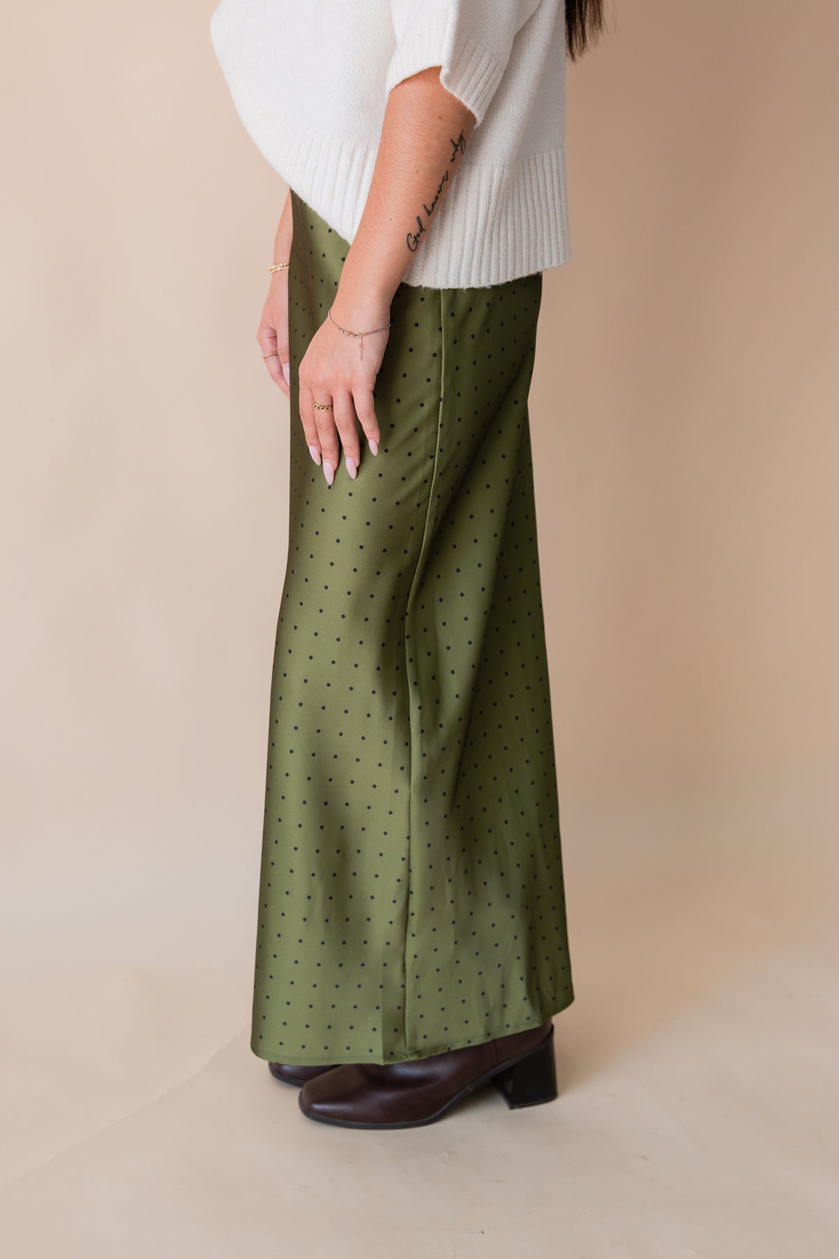 On the Dot Satin Skirt