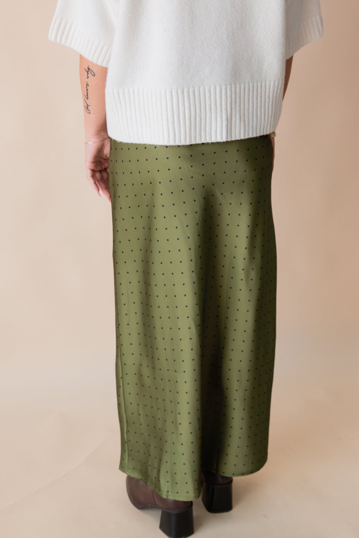 On the Dot Satin Skirt