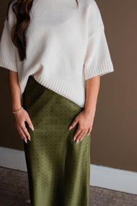 On the Dot Satin Skirt