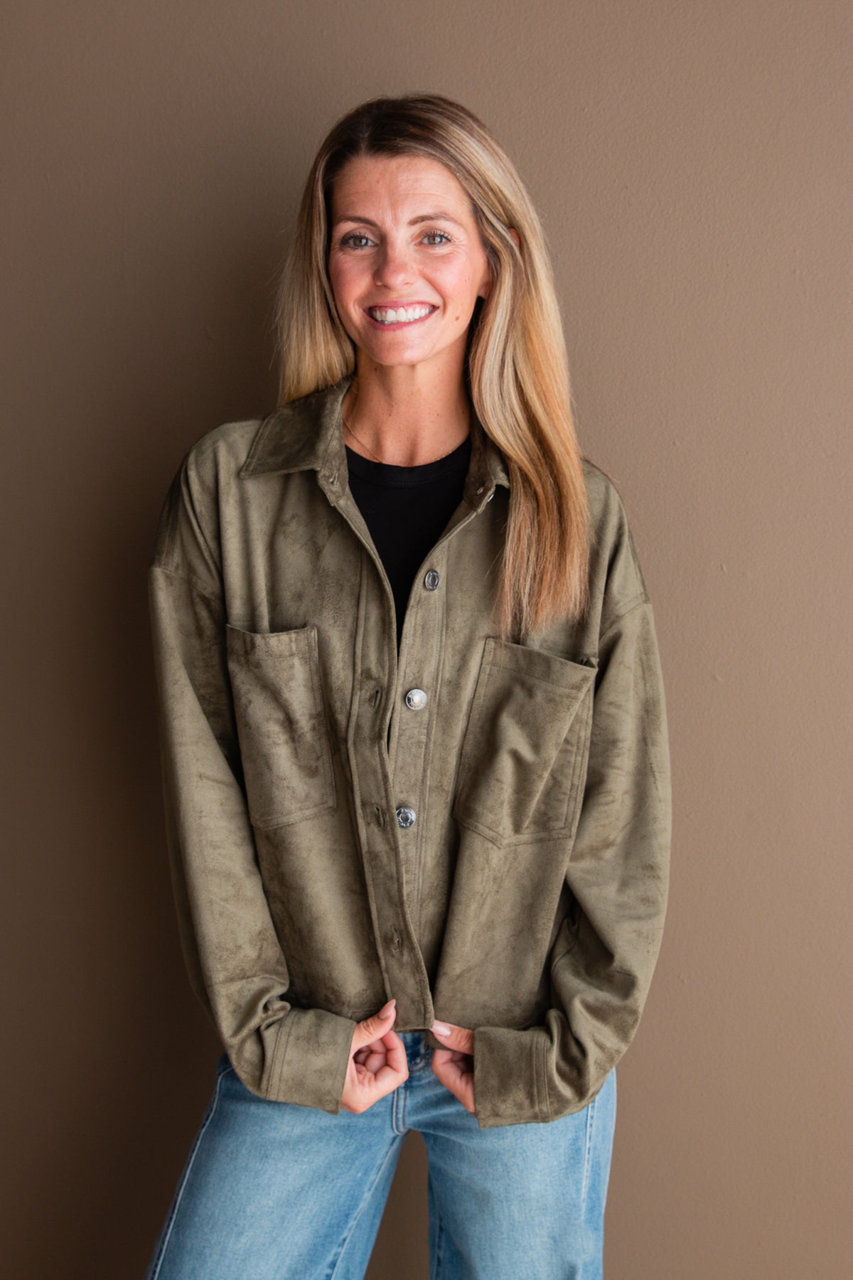 All Day Cropped Suede Jacket