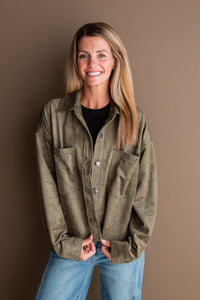 All Day Cropped Suede Jacket