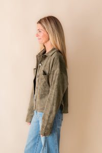 All Day Cropped Suede Jacket