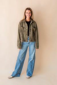 All Day Cropped Suede Jacket