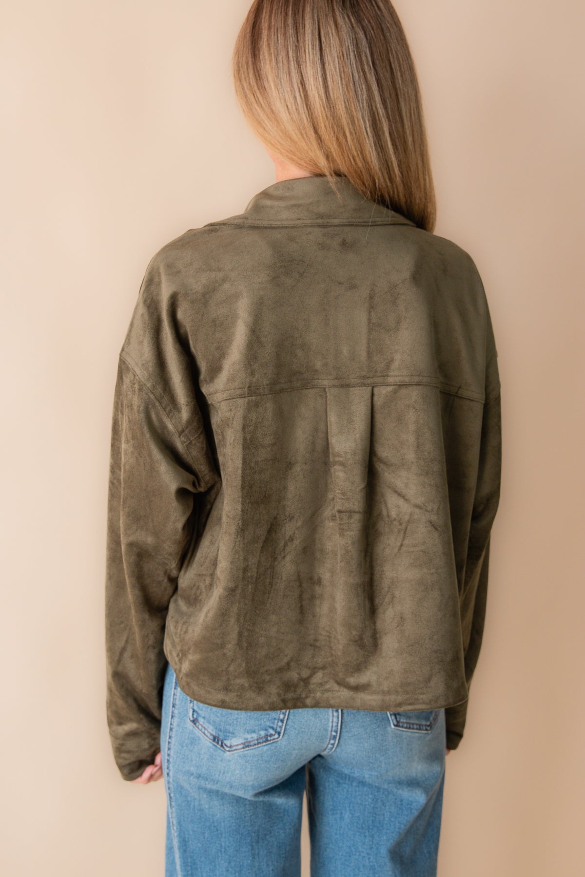 All Day Cropped Suede Jacket