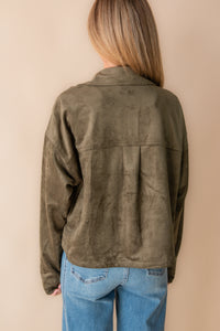 All Day Cropped Suede Jacket
