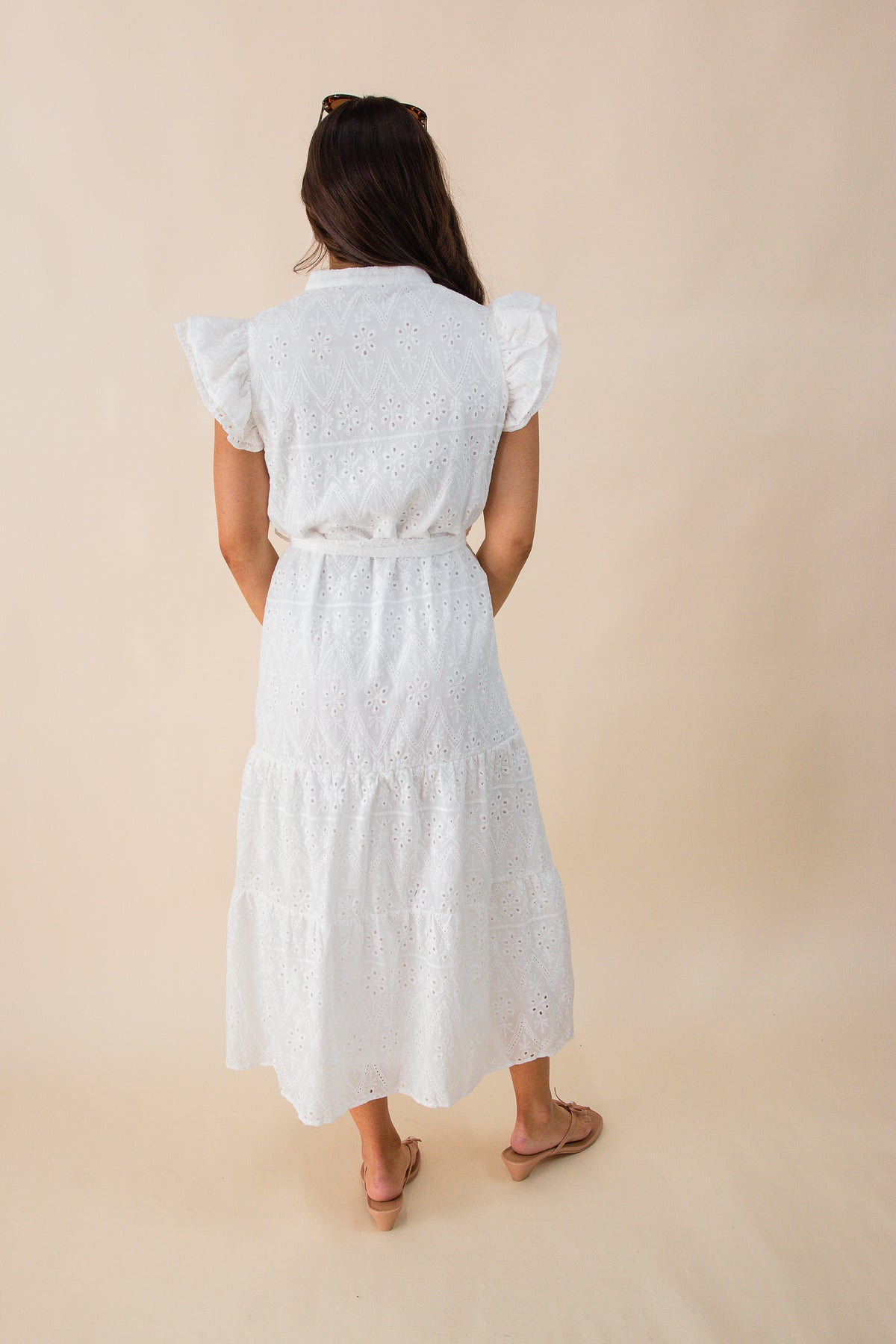 Jackie Eyelet Midi Dress