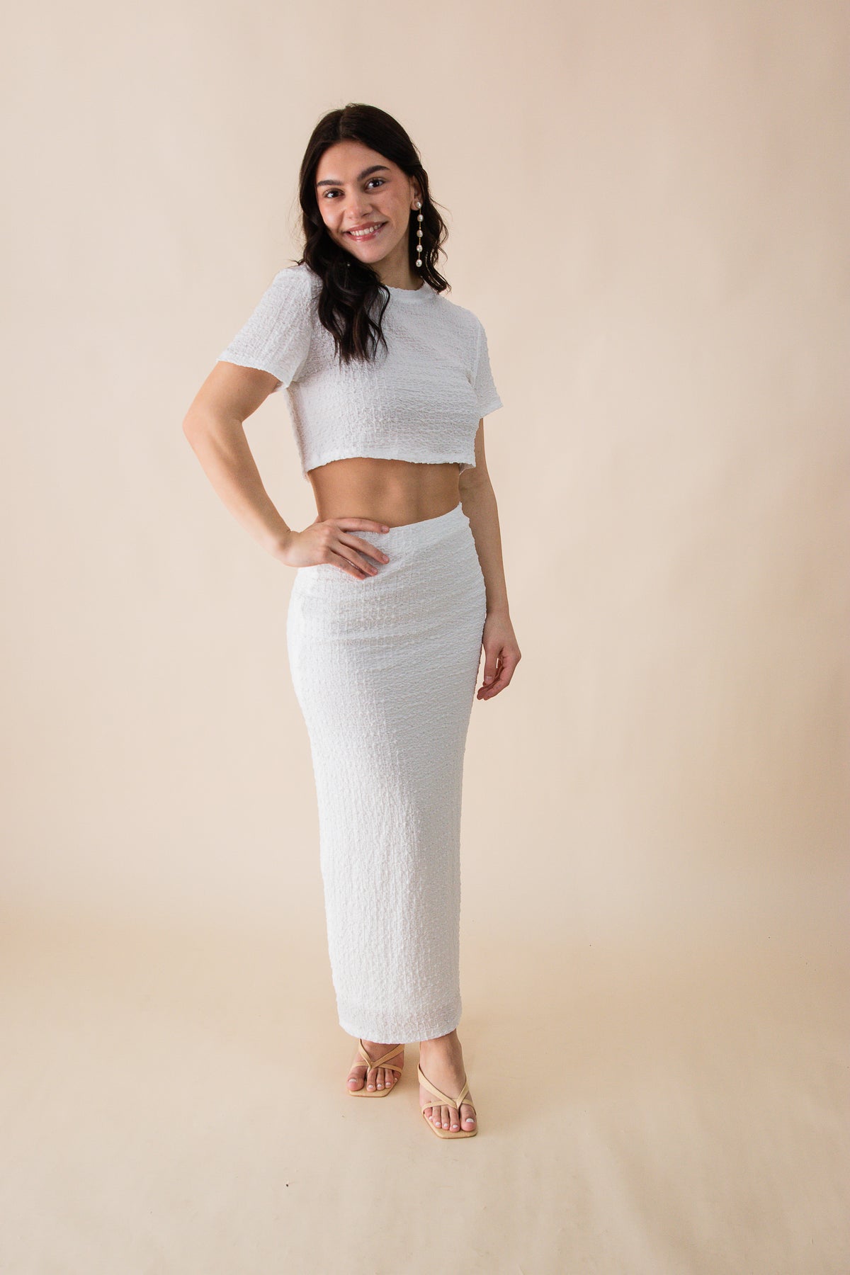Jenna Textured Knit Two-piece Skirt Set