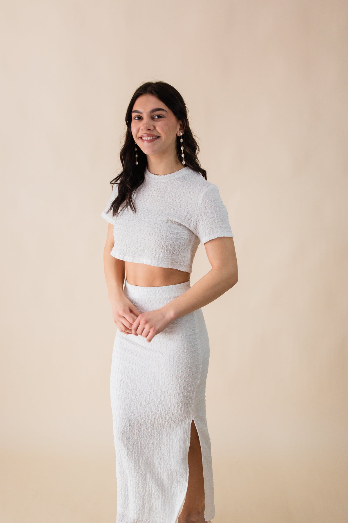 Jenna Textured Knit Two-piece Skirt Set