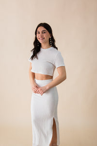Jenna Textured Knit Two-piece Skirt Set