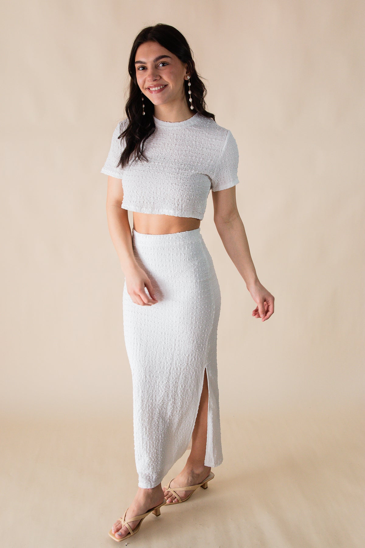 Jenna Textured Knit Two-piece Skirt Set
