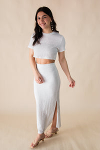 Jenna Textured Knit Two-piece Skirt Set