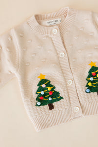 Christmas Tree Button Front Cardigan