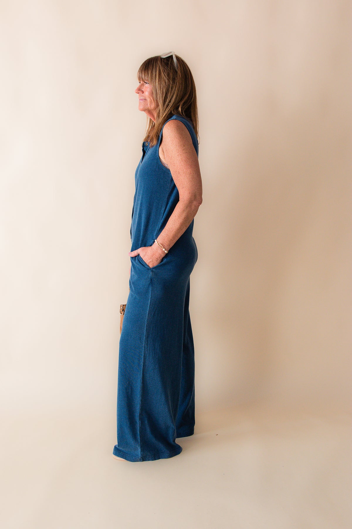 Fiona Jersey Denim Jumpsuit