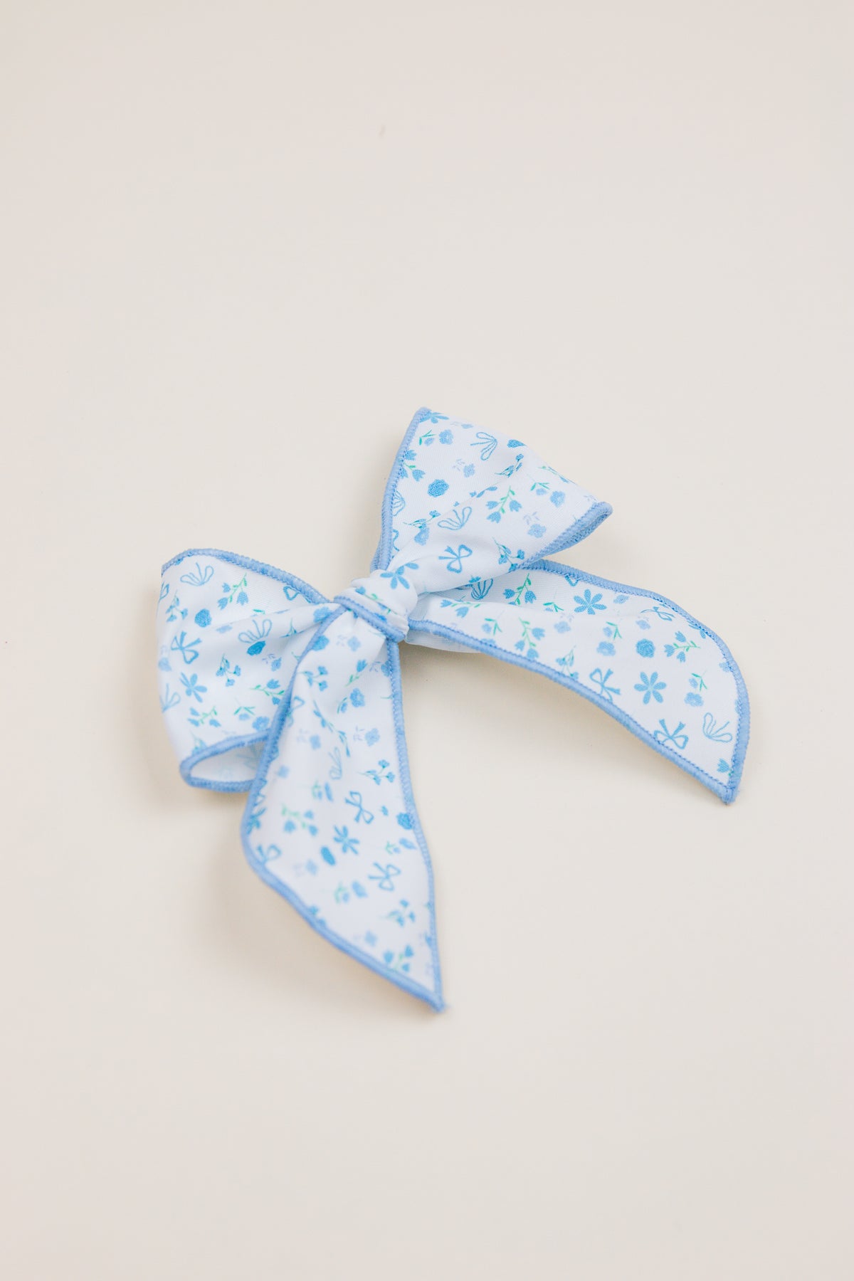 Sky Floral Bow Clip
