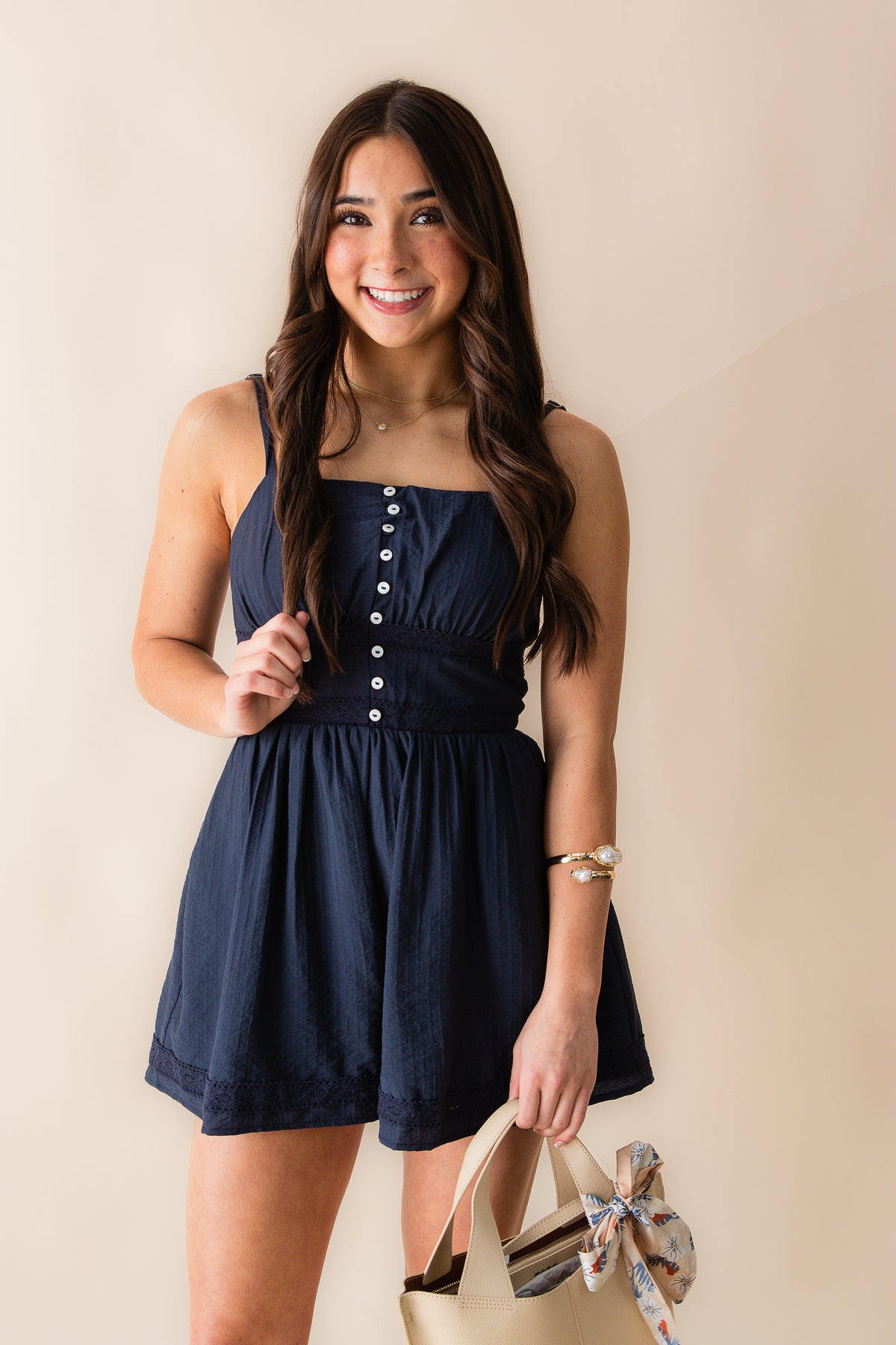 Percy Lace Trim Romper
