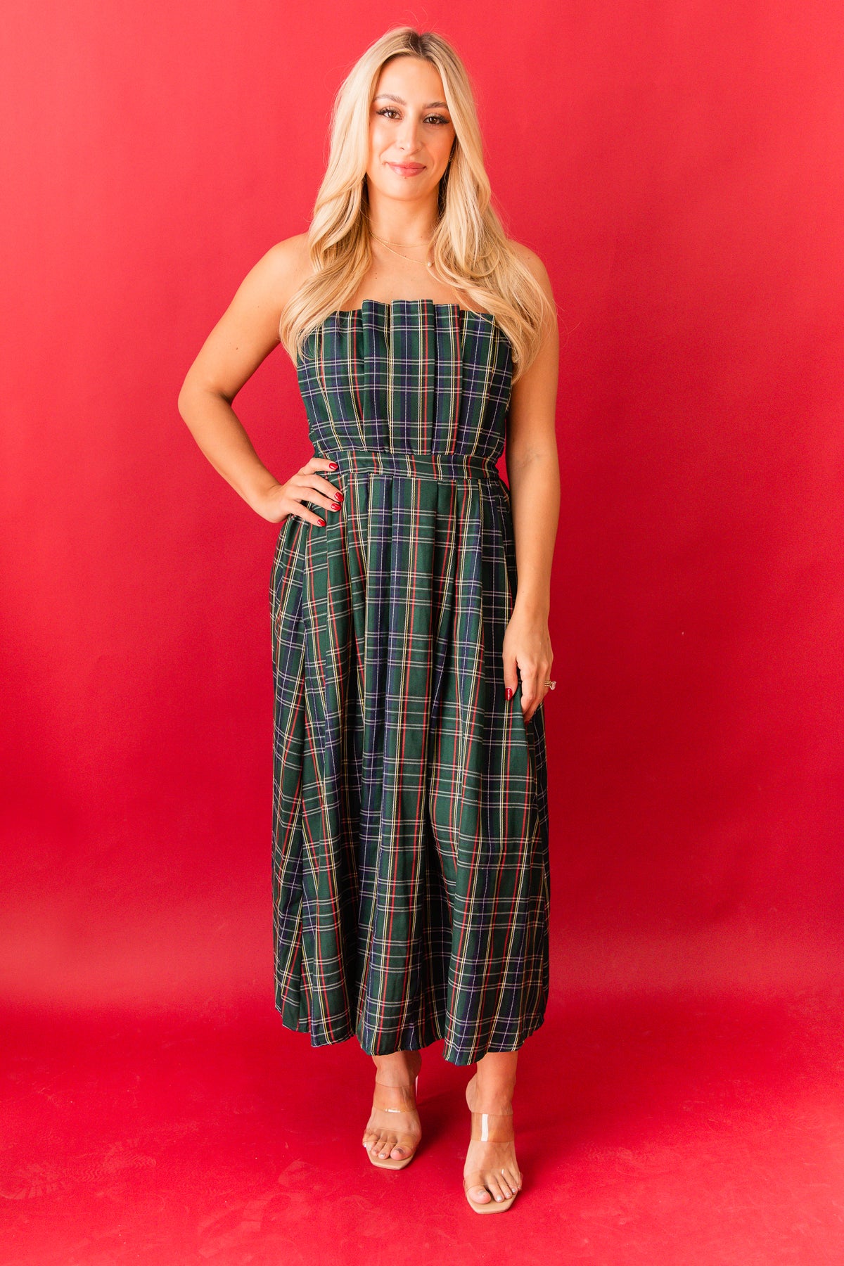 Pretty in Plaid Maxi Dress