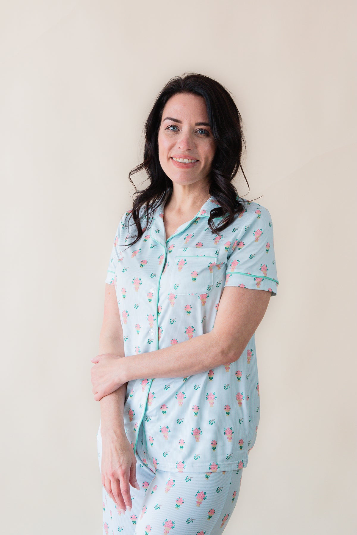 Love Blooms Here SS Button Sleep Shirt