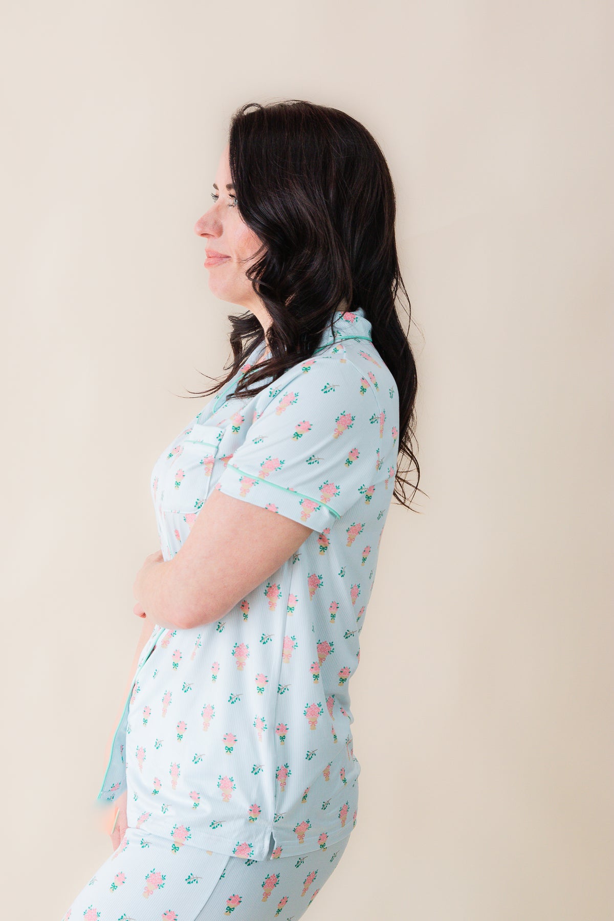 Love Blooms Here SS Button Sleep Shirt