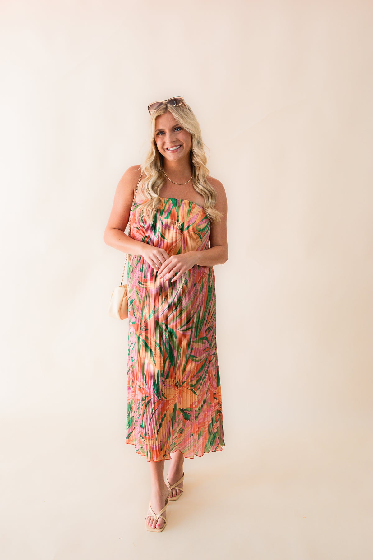 Sunset Ridge Plisse Midi Dress