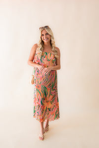 Sunset Ridge Plisse Midi Dress