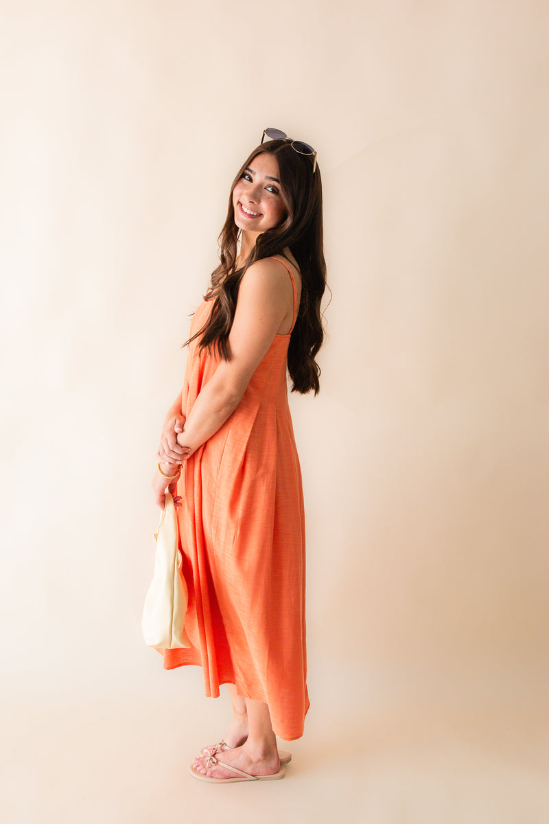 Good Day Pleated Midi Dress