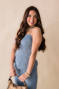 Helen 2 Tone Linen Top