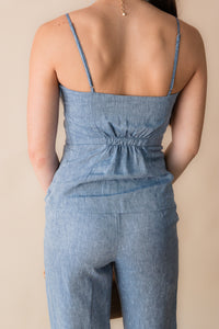 Helen 2 Tone Linen Top