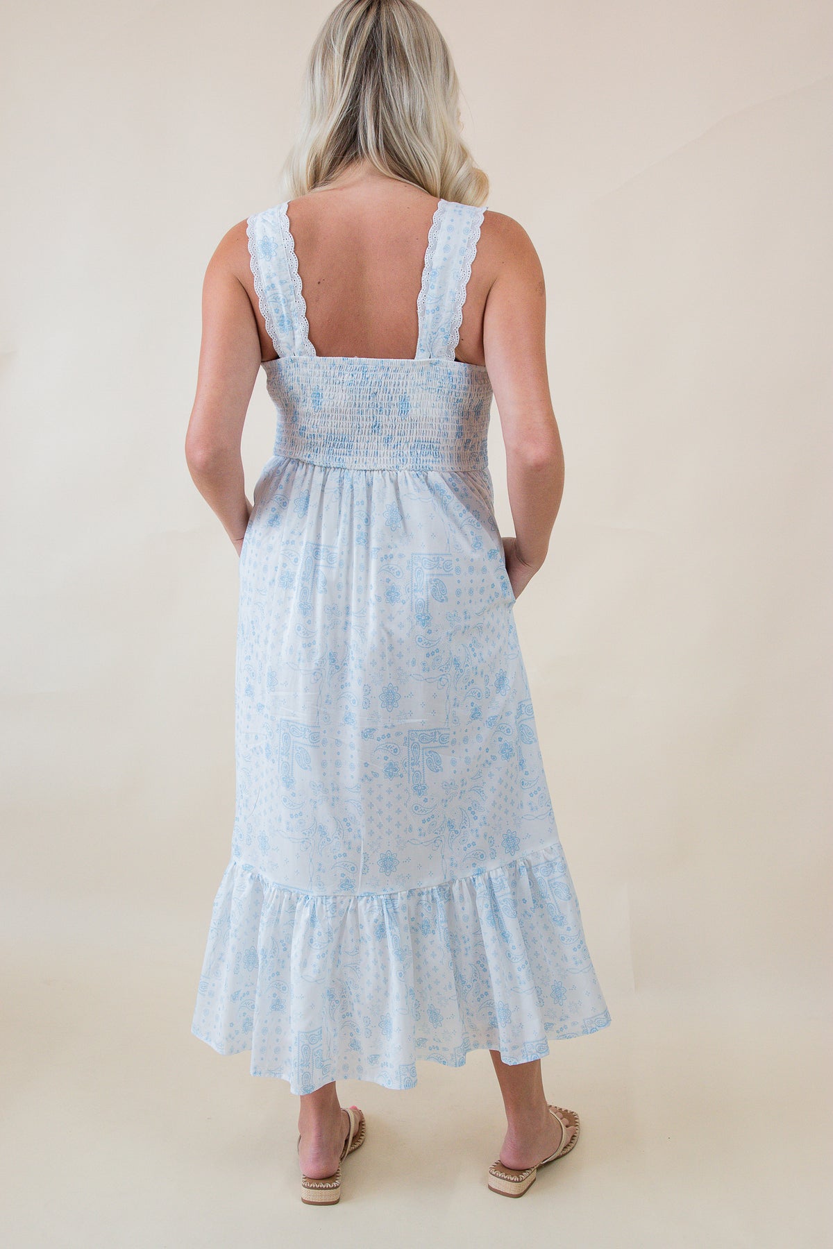 Virginia Bandana Print Peasent Dress