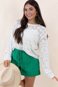 Sunny  Open Crochet Pullover